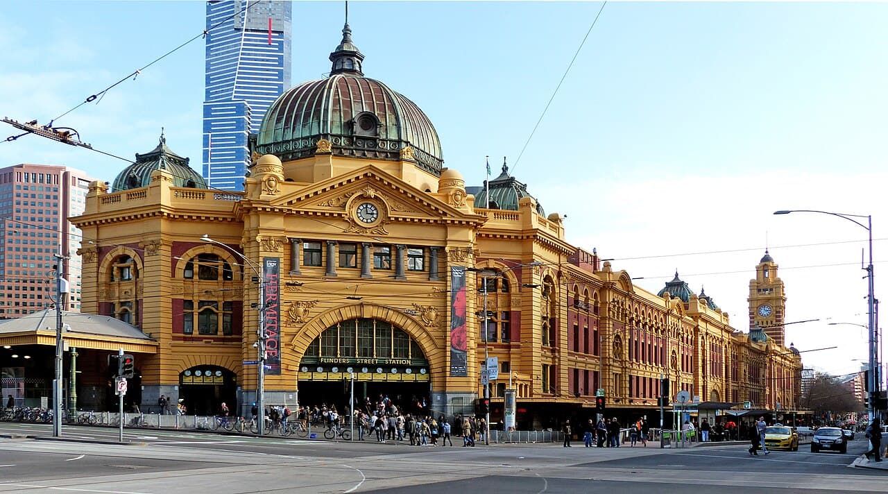 Flinders Street Station, southern edge of Melbourne CBD