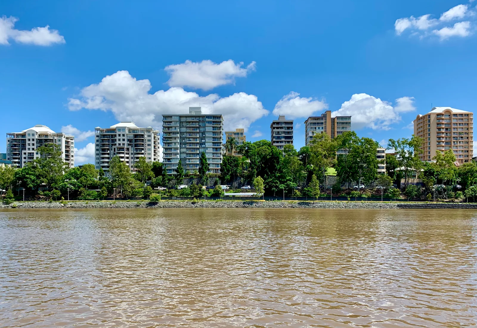 Auchenflower seen from the Brisbane River, the young professional inner-western riverside suburb