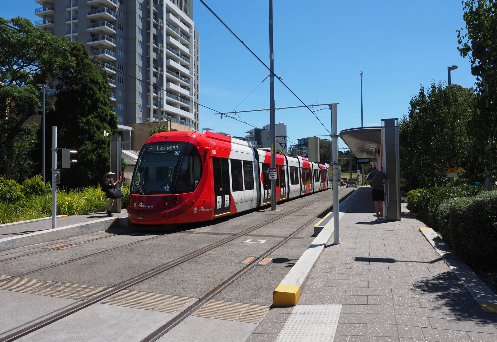 The Carlingford light rail terminus, eastern end of the Parramatta Light Rail line, opened December 2024