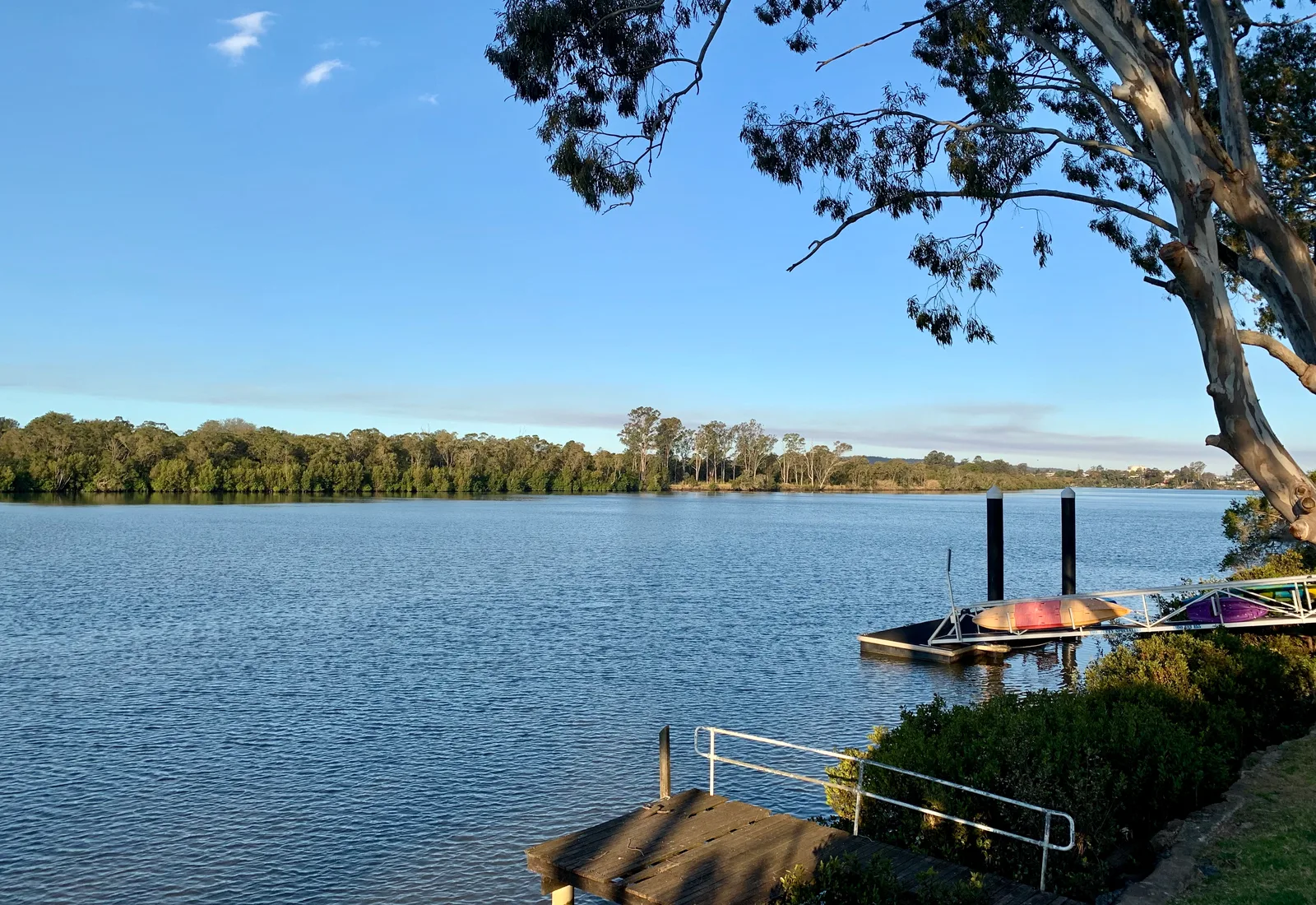 The Brisbane River seen from Chelmer, the affluent leafy riverside south-western Brisbane suburb