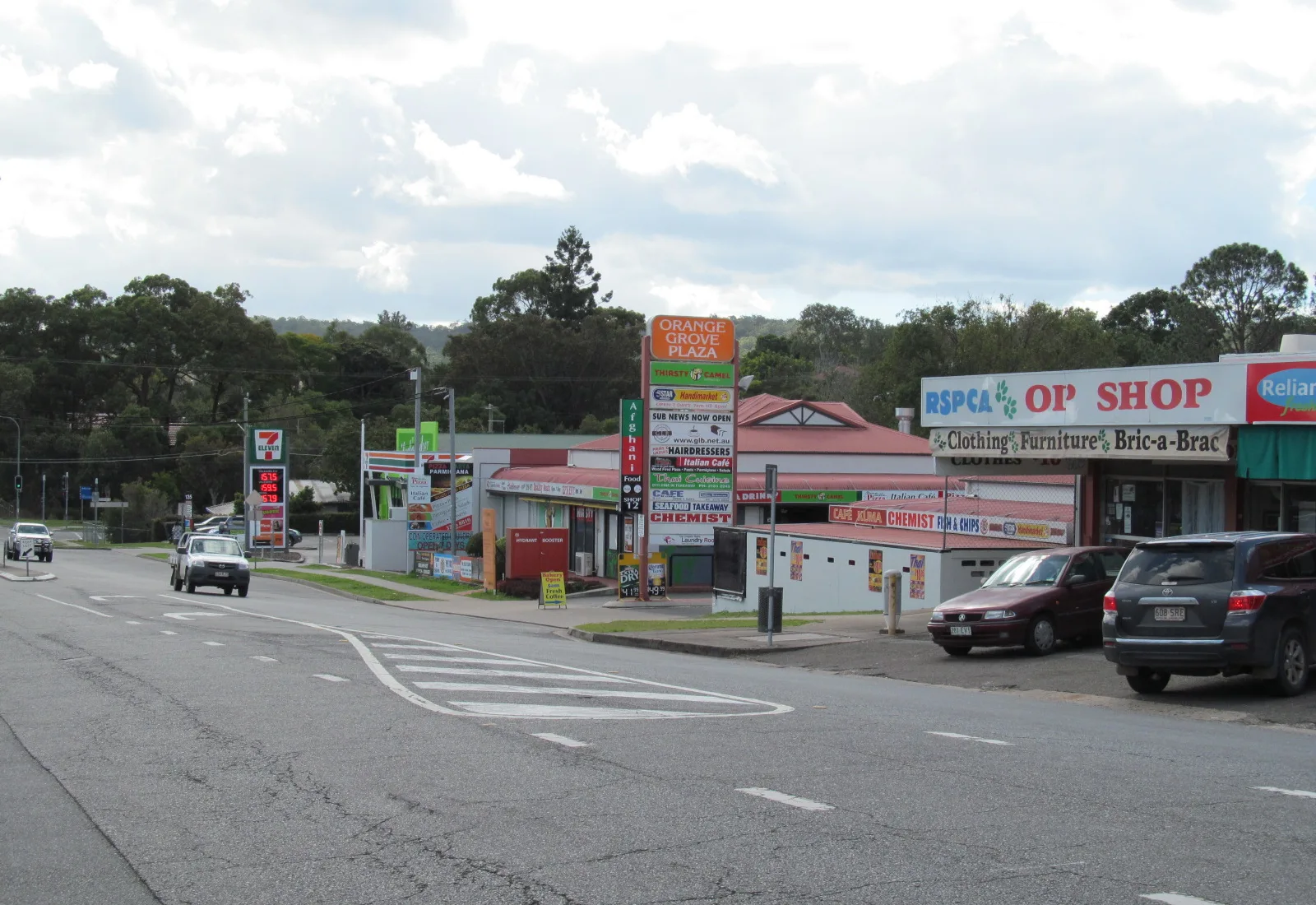 Local shops on Orange Grove Road at Coopers Plains, the diverse mixed-use southern Brisbane suburb