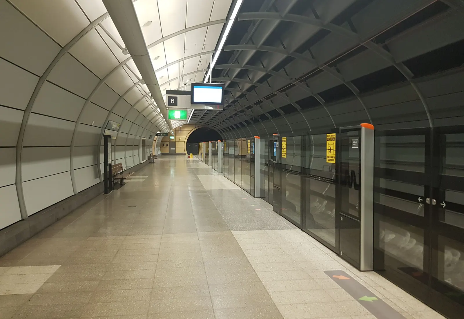Epping railway and Metro station platform, the double interchange at the heart of the Epping town centre