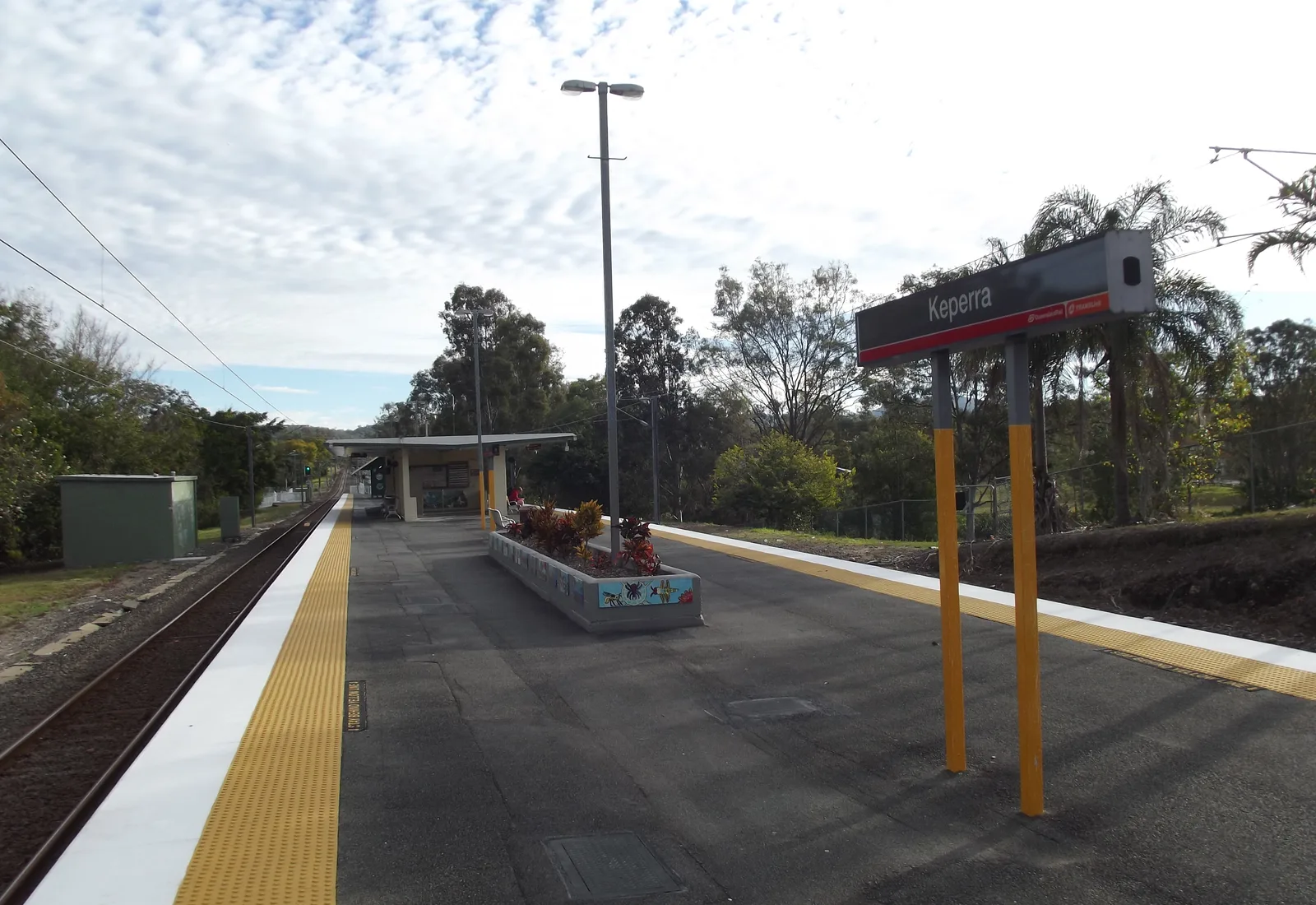 Keperra railway station on the Ferny Grove line, north-west Brisbane