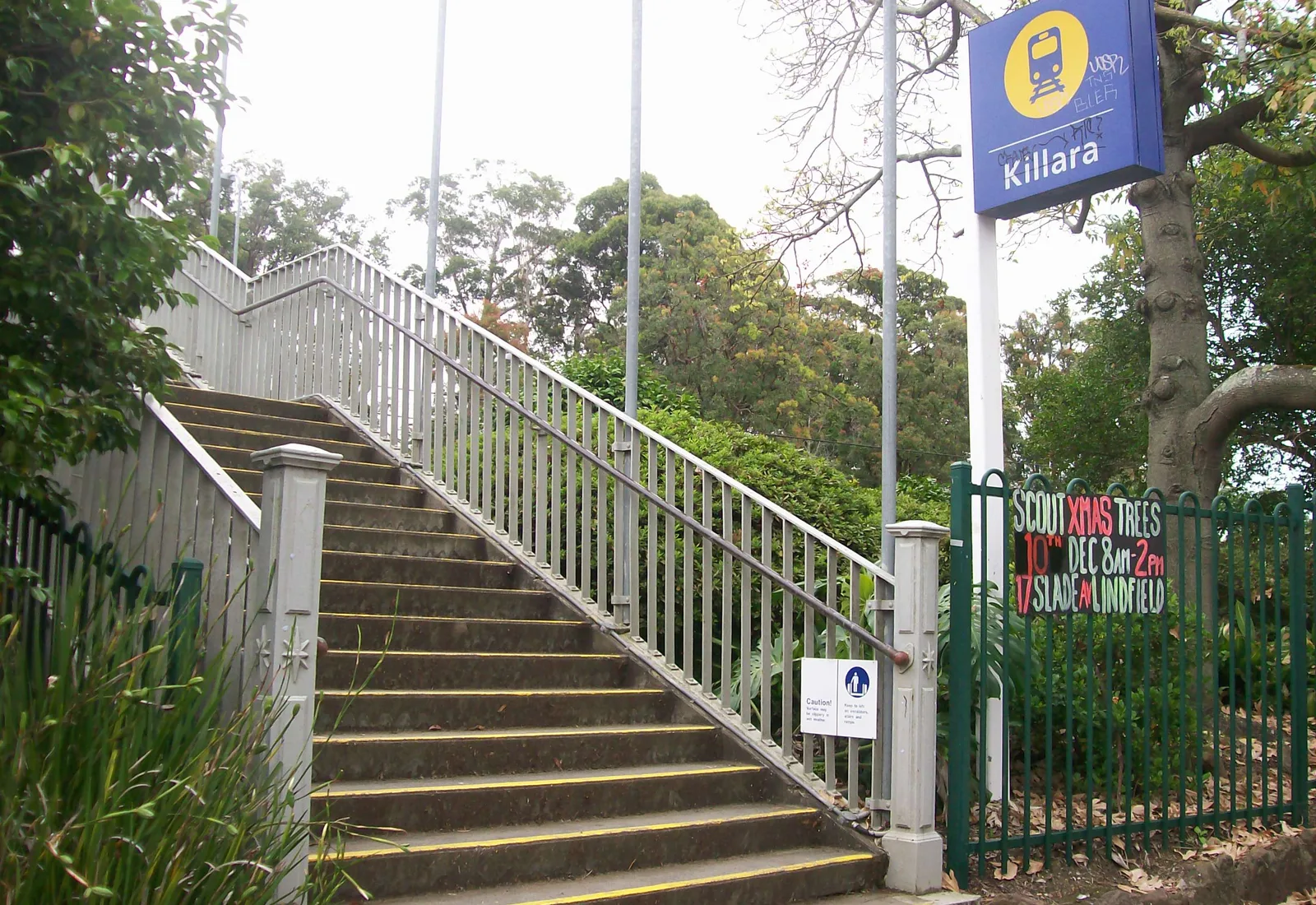 Killara railway station east entrance on the T1 North Shore line, anchor of the small Killara local strip