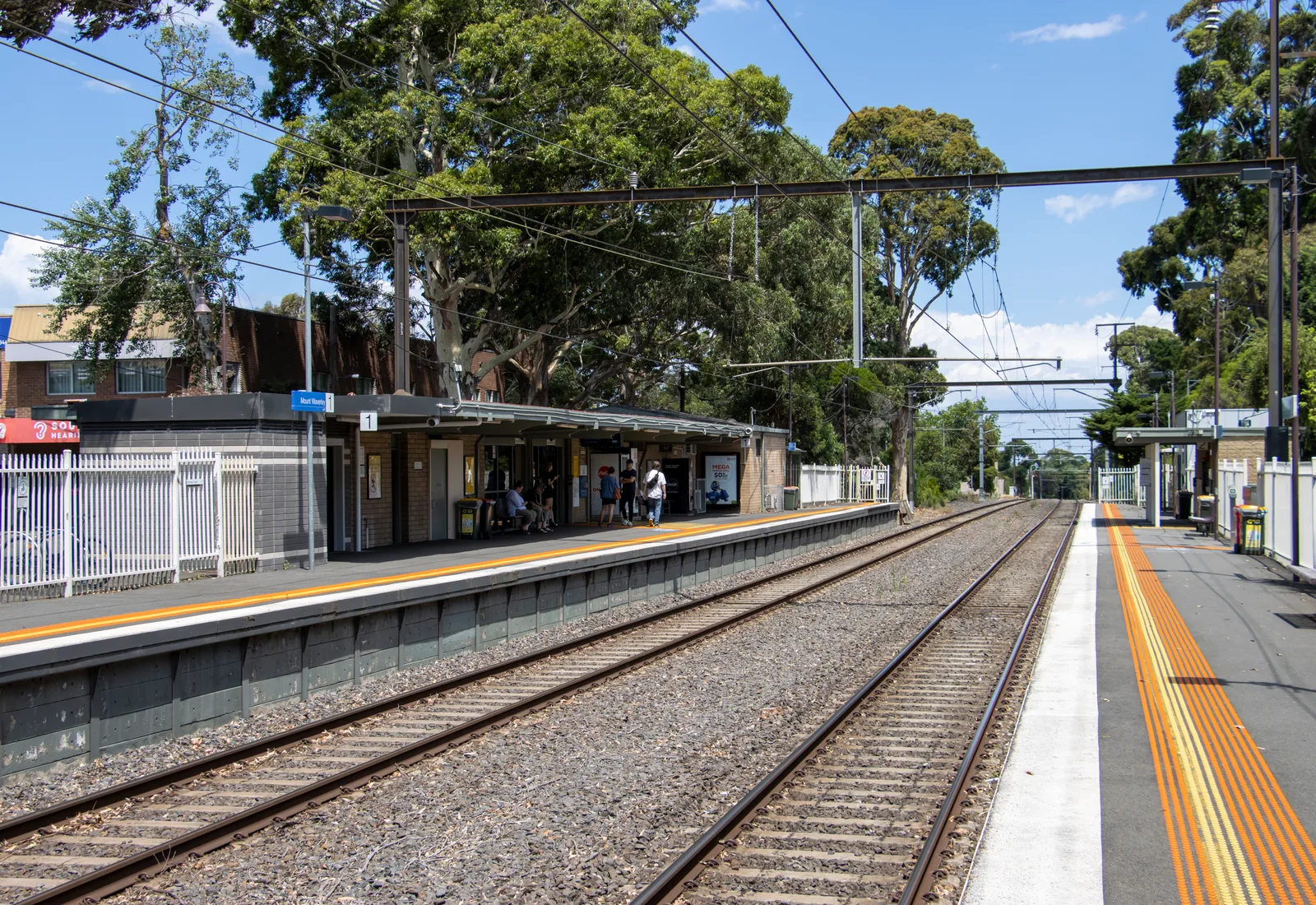 Mount Waverley railway station on the Glen Waverley line, anchor of the Mount Waverley village
