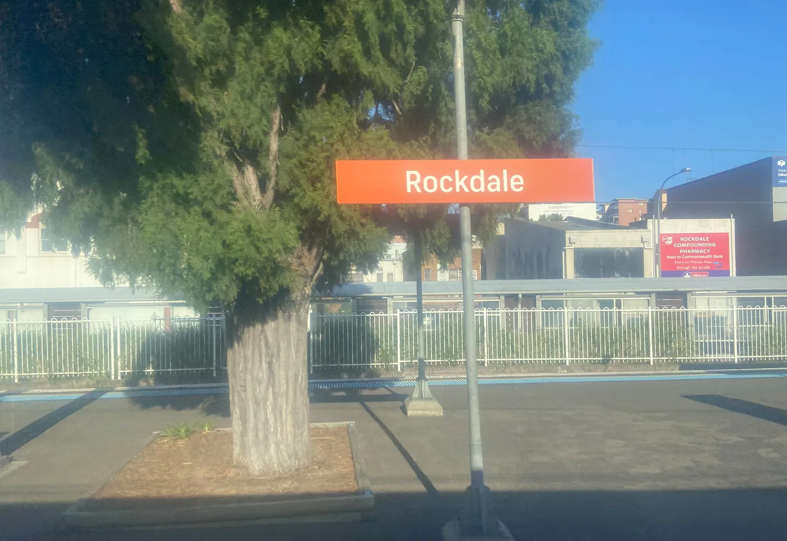 Rockdale railway station on the T4 line, the anchor of the Rockdale town centre and bus interchange