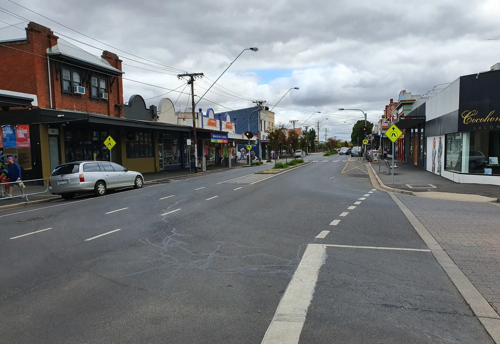 Shopfronts along Charles Street, Seddon — the inner-west village food and café strip
