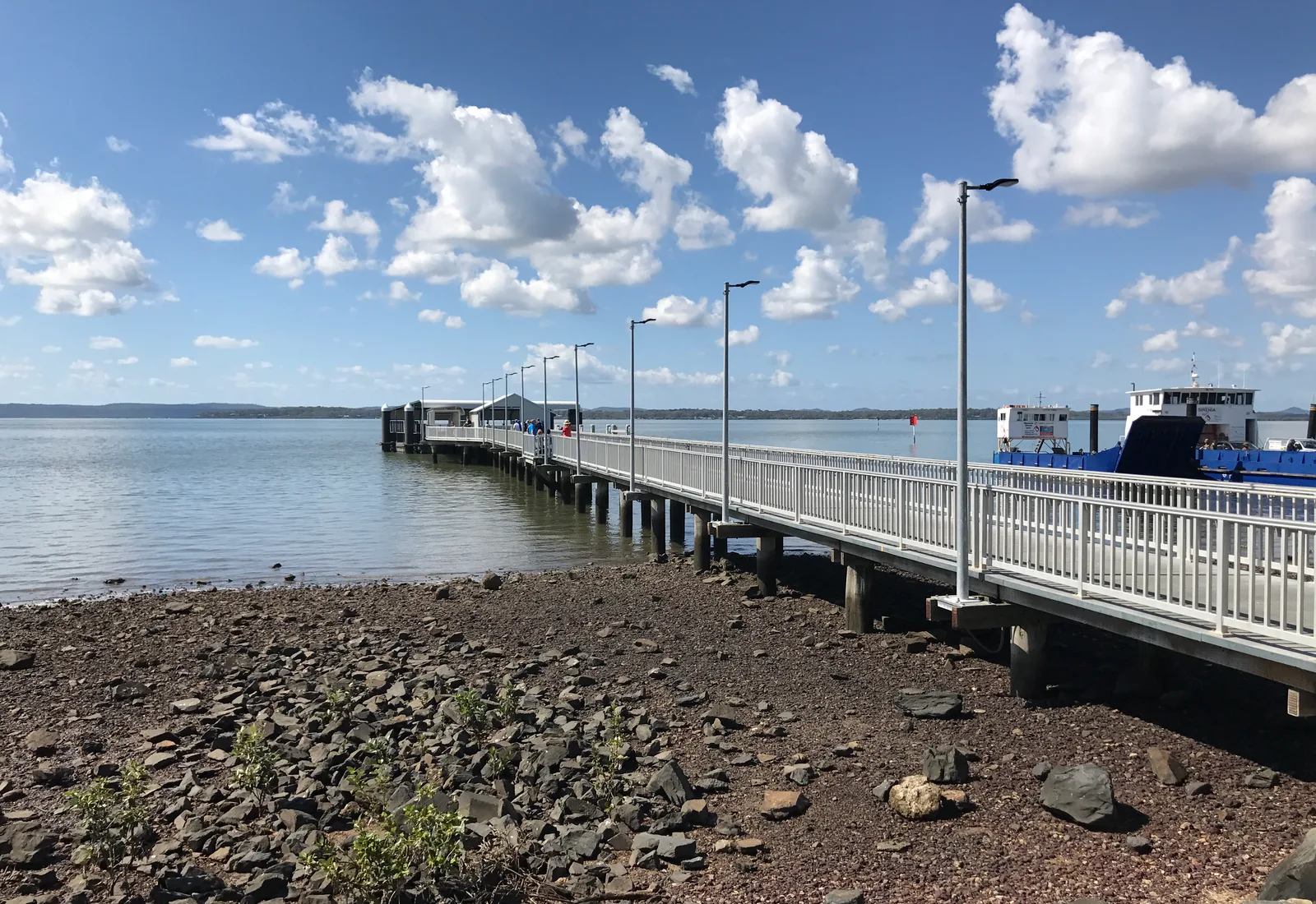 The Victoria Point jetty and foreshore, the older bayside town in the Redlands