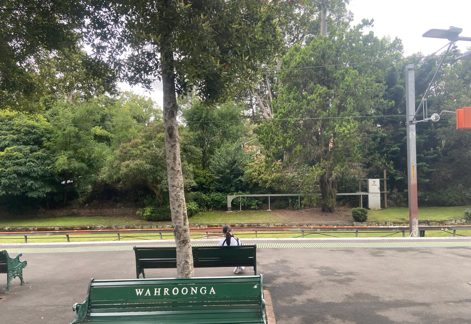 Wahroonga railway station on the T1 North Shore line, in the affluent upper-north-shore village