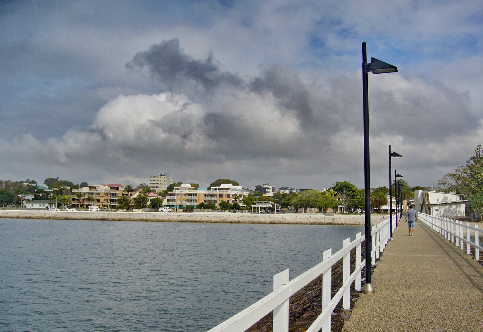 The Wynnum foreshore on Moreton Bay seen from the Wynnum jetty, a bayside Brisbane destination